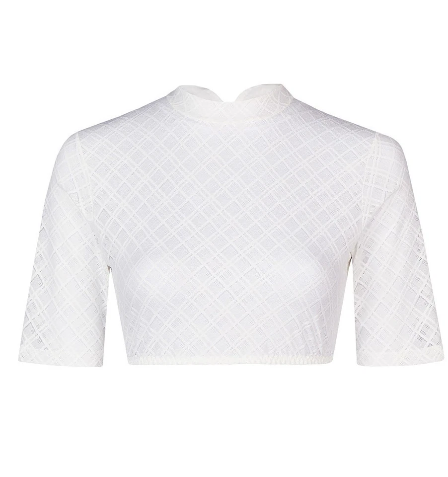 Nina von C. Dirndlbluse Selina mit Stehkragen Rückenverschluß halbarm 48461328 - Bild 2 von 3