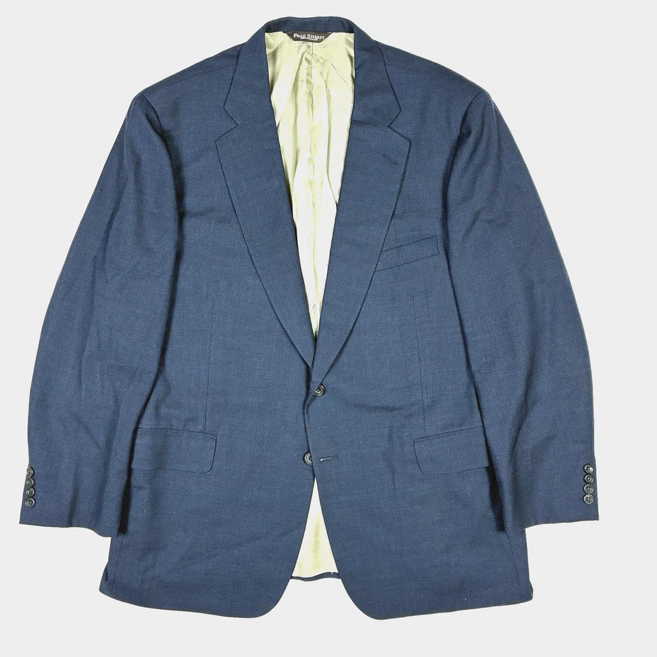 Paul Stuart Suit Mid Blue 2 Button Side Adjuster Made In Canada 44 38 - Image 2 of 4