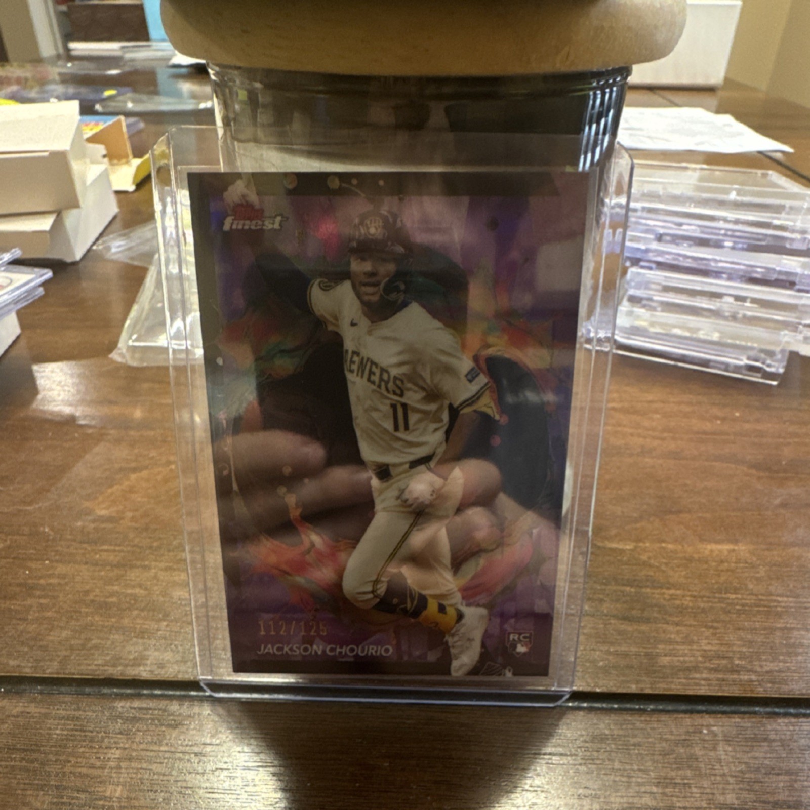 Topps 2024 Finest Purple Refractor Rookie #275 Jackson Chourio /125 Brewers