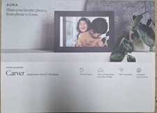 Aura Carver Stone Collection Digital Photo Frame - Cinder - 10.1" HD Display NEW