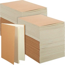 Mimorou 100 Pcs Journals Notebooks Bulk - Kraft Softcover A5 Small Brown