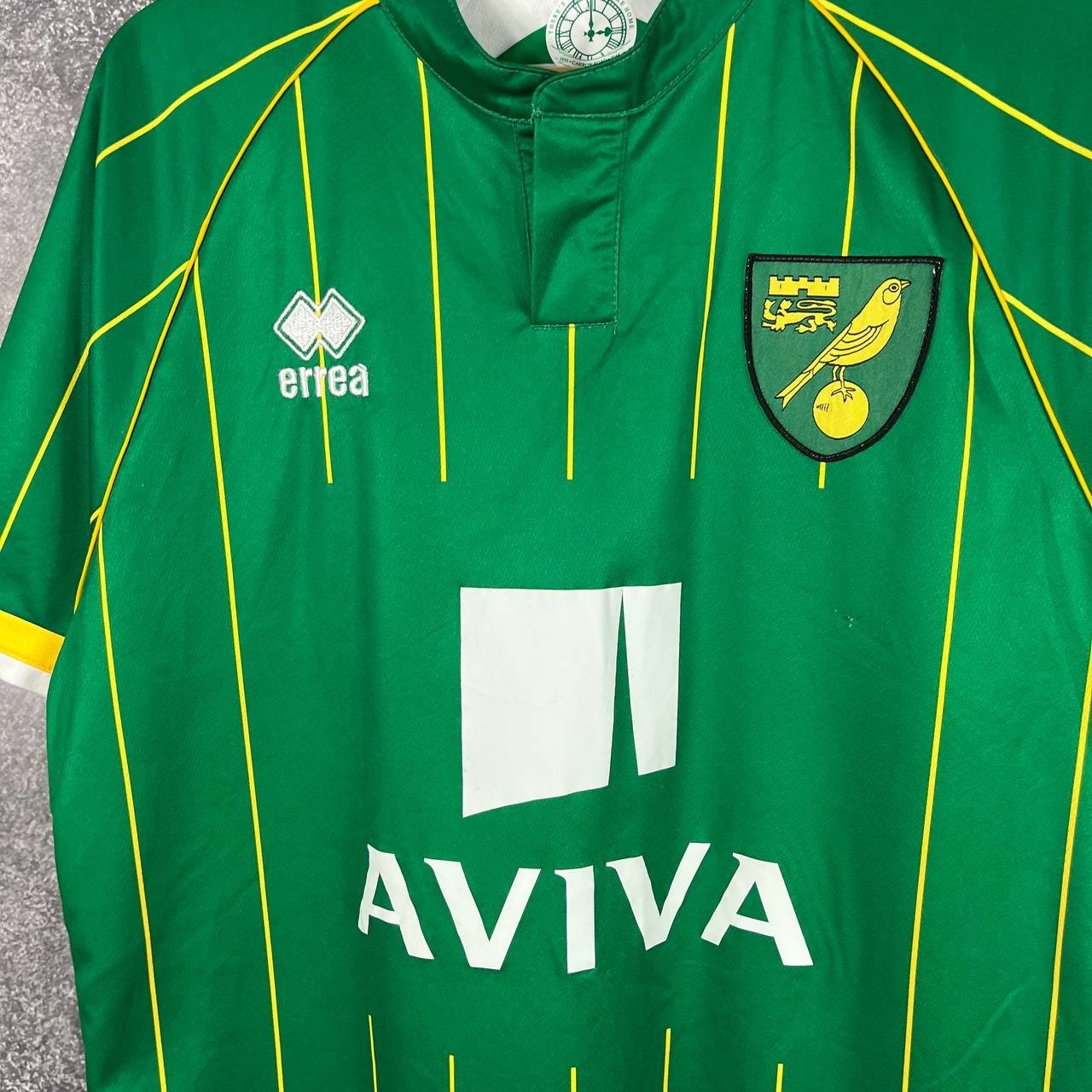 Errea Norwich City 2015/16 Away Soccer Jersey T-Shirt Kit Green Size L