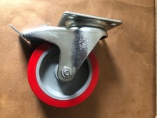 Flexello Swivel Plate with Brake Nylon/Poly Castor 125mm Red FLEXELLO Wheel Red