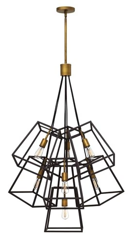 Hinkley Fulton 27 3/4"W Bronze Cage Multi-Light Pendant - Picture 3 of 3
