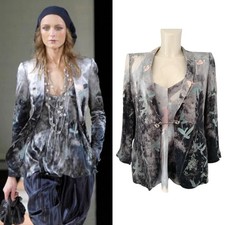 Giorgio Armani SS 2008 Runway Women's Abstract Silk Blazer Jacket With Tank Top