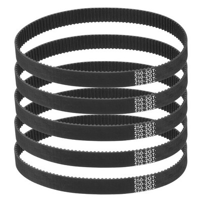 250mm GT-2 Timing Belt, 5pcs 9mm Width 2mm Pitch 3D Printing Closed Loop, Black