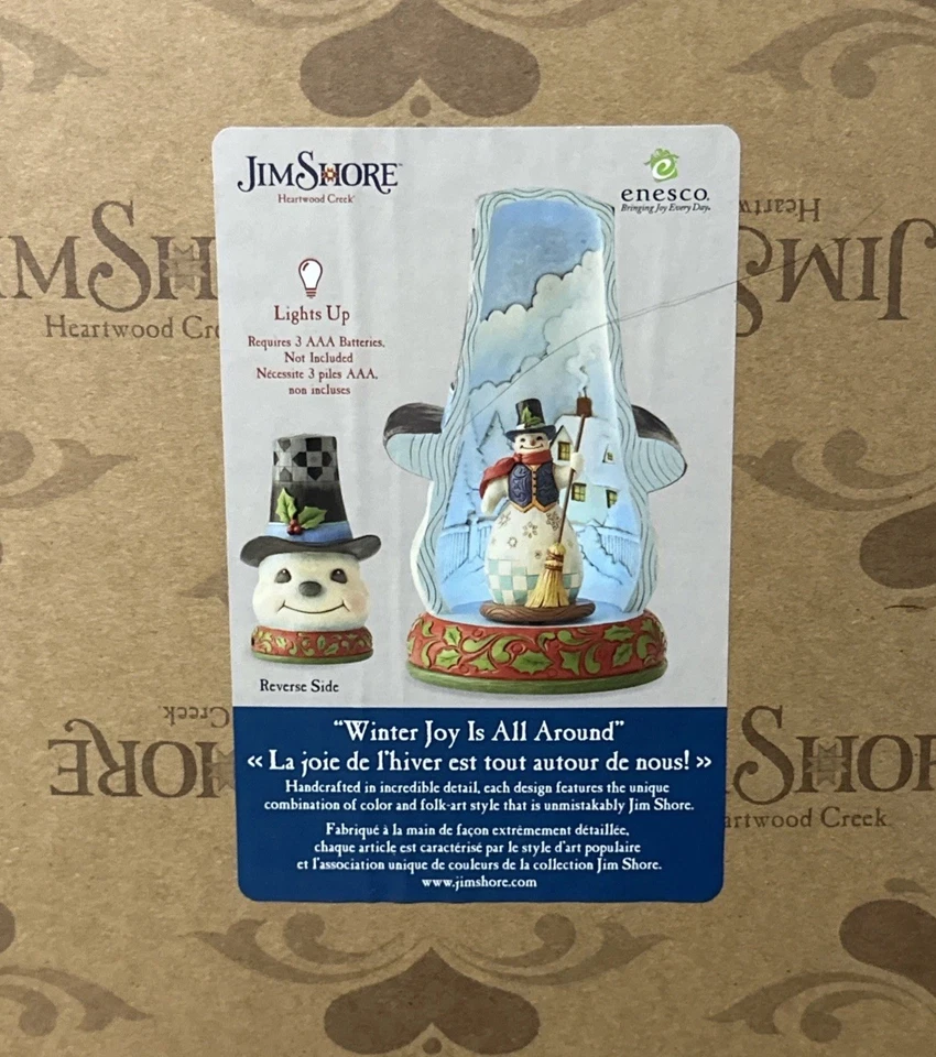 Enesco Jim Shore Heartwood Creek Muñeco de Nieve con Sombrero Giratorio Iluminado Estatuilla Navidad Foto 2 de 4