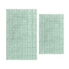 Knightsbridge Summer Tile Design 2 PC Bath Rug Set 17"X24"  21"X34" Sage