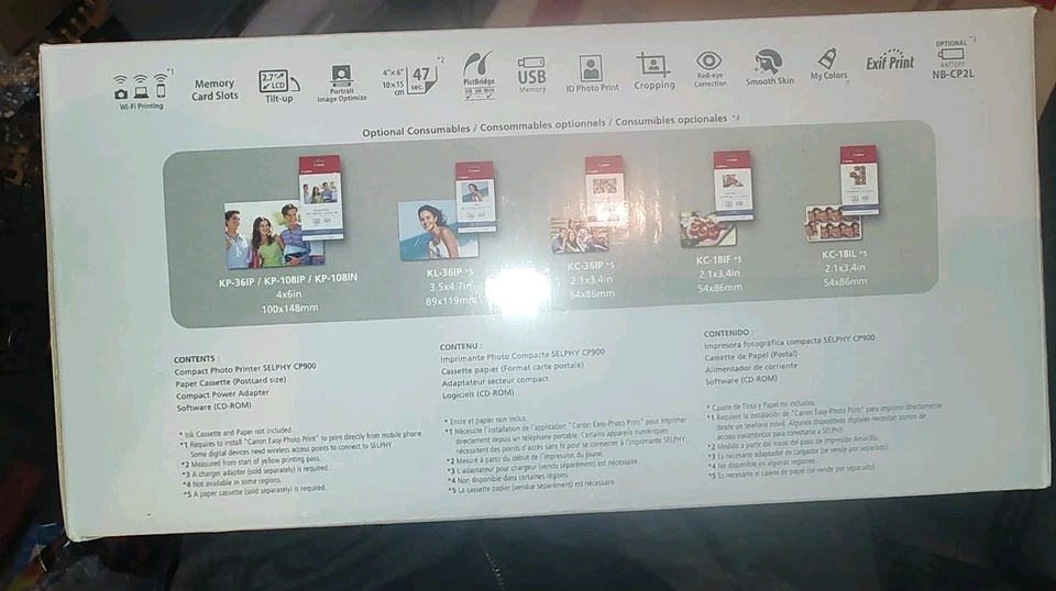 Canon SELPHY CP900 White Wireless WiFi Color Photo Printer New + 4- Paper / Ink - Image 4 of 4