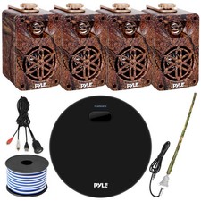 Pyle PLMRM4BTA Bluetooth Marine Stereo, 4 x 3.5  Camo Speakers, Antenna, Wire
