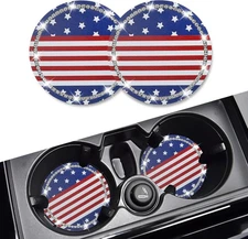 Independence Day Car Coasters, Senose Universal 2.75 inches Vehicle Interior Dec