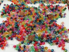 2 Pounds 1,250 PCS 8mm Round Assorted Color Crackle Glass Beads Bulk HA-54