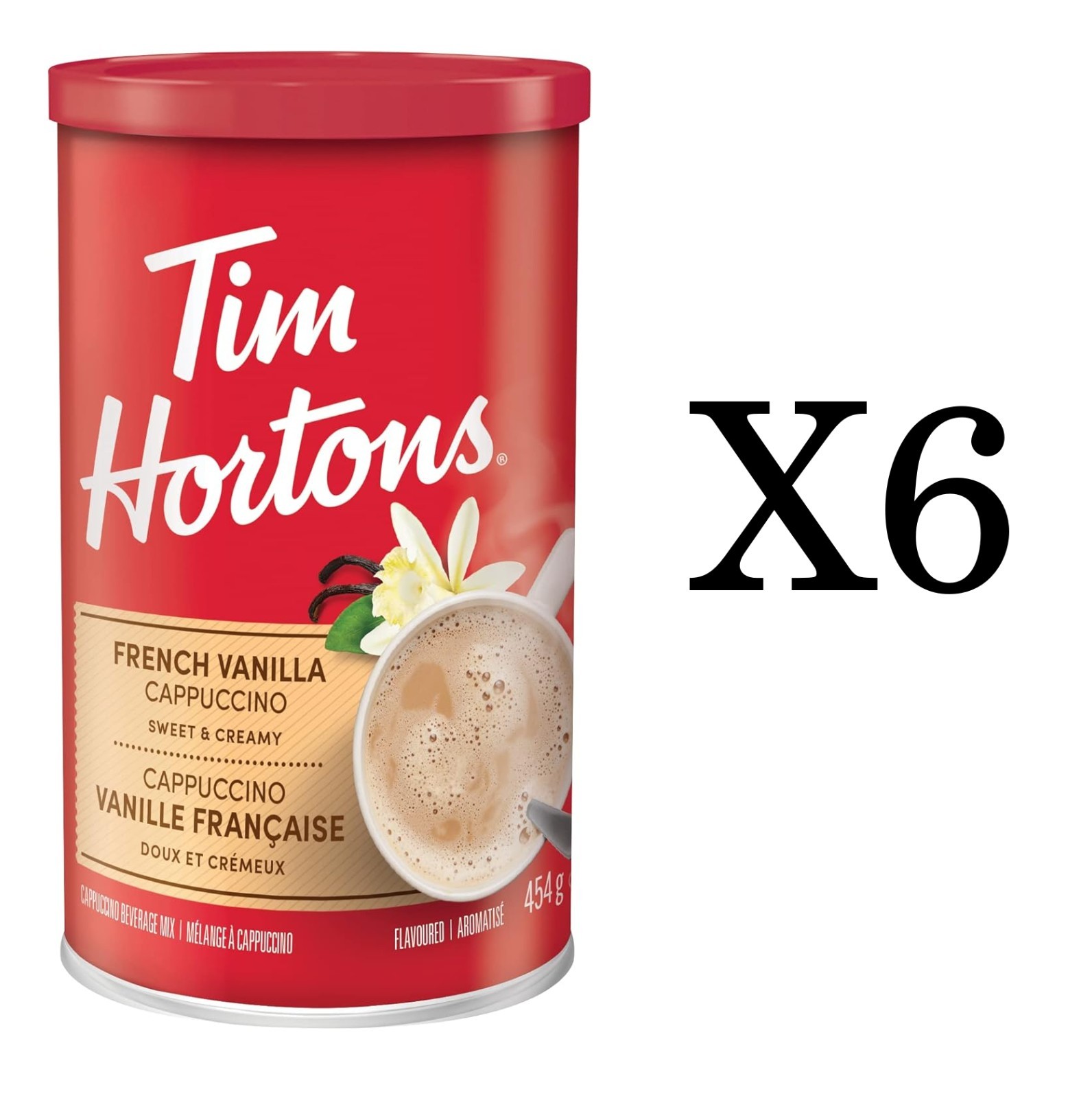 6X Tim Hortons French Vanilla Instant Cappuccino 454g /16oz 
