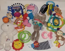 Infant Toys Teethers Rattles Music  Plushies 0-12 Months , Lot  12