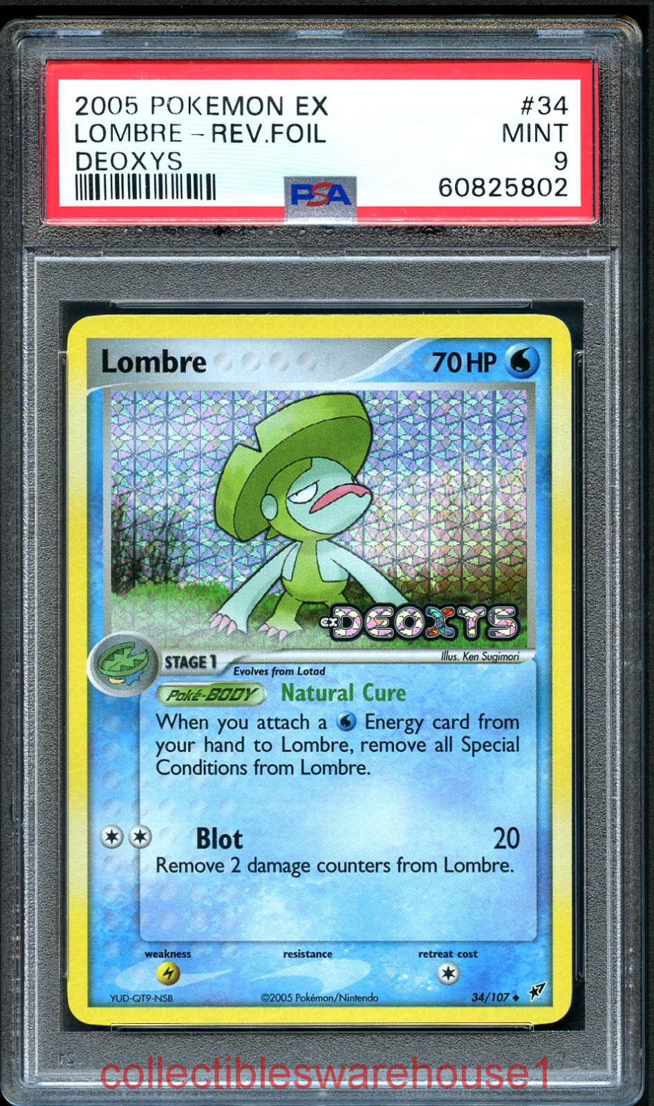 Pokemon Deoxys Lombre Reverse Holo 34 PSA 9