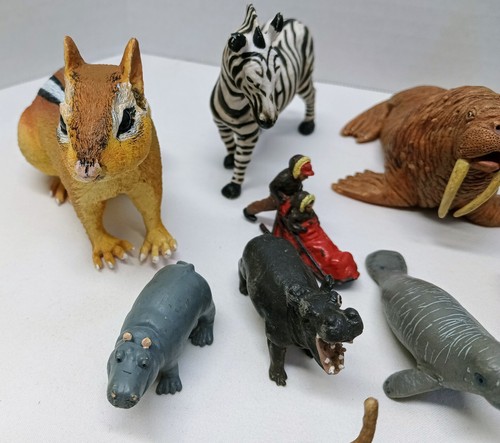Lotto di 27 animali vintage e moderni fattoria safari gatti fauna selvatica oceano persone taglie - Foto 3 di 11
