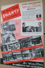 Wurlitzer phonographs 1942 Ad- at New York's Noted Shanty restaurants