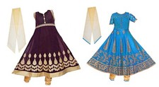 Girls' Deluxe Designer Indian Party Anarkali Salwaar Kameez Dress Clothing