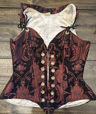 white christmas dresses Miss Circle Xavy Crimson Off-Shoulder Corset Midi Dress XXS