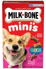 Milk-Bone Flavor Snacks Mini Dog Biscuits, Flavored Crunchy Dog Treats, 15 oz.