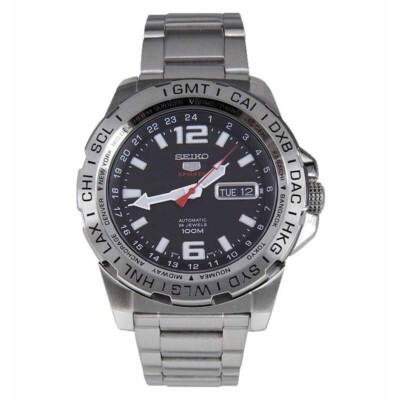 New Watch Seiko 5 SRP683K1 Sports Automatic Full Silver Black Men Wristwatch