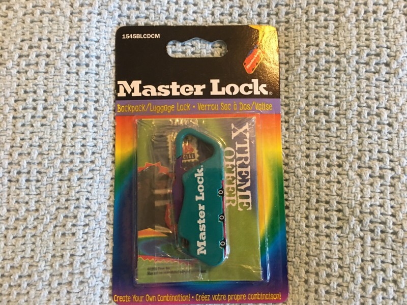 Vintage Master Lock Backpack Luggage Lock Set Your Own Code New Sealed VTG Color
