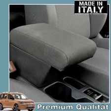 Centre Armrest for VW Caddy 5 Black Fabric Adjustable Length Volkswagen Plus