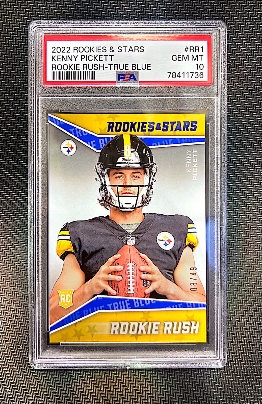 Kenny Pickett Panini Rookies & Stars Rookie Rush #RR1 True Blue