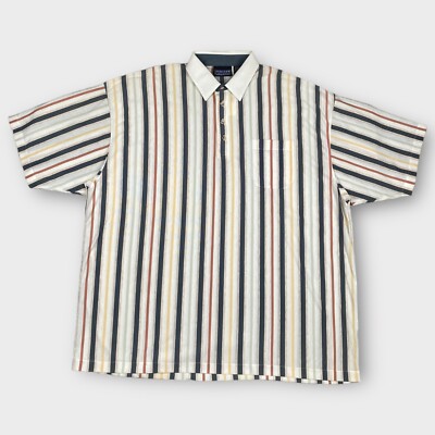 VINTAGE 90s Jantzen Polo Shirt Mens 1XB Colorful Striped Preppy Golf (Deadstock)