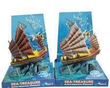 Air Driven Sailboat Aquarium Ornament Sailing Boat Fish Tank Decoration