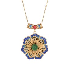 Collana placcata oro accessori stile retrò moda nazionale stile antico