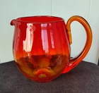 Vintage Blenko Amberina Squat Cider Pitcher/Jug 🌿 MCM Art Glass 🌿
