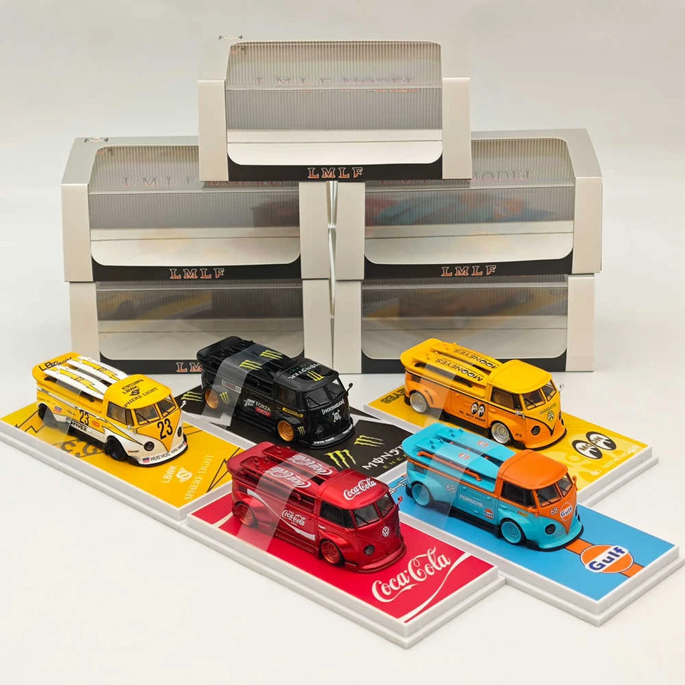 Camioneta pickup LMLF 1:64 VW T1 carrocería ancha juguetes diecast modelos de automóviles colección regalos Foto 2 de 4