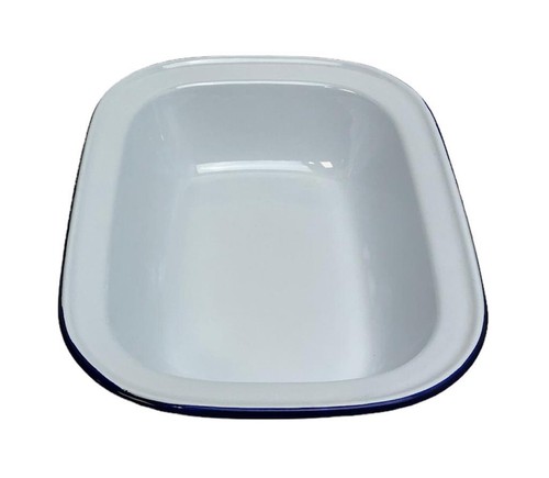Pie Dish Falcon Enamel Ware Oblong Tin Bake Pudding Baking Steak Pie Oven White. - Picture 17 of 25