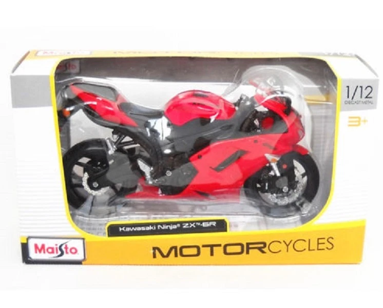 MAISTO 1:12 Kawasaki Ninja ZX 6R ROJO MOTO MODELO DIECAST JUGUETE CON CAJA Foto 2 de 2