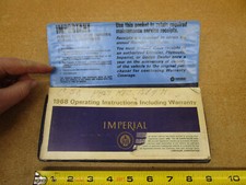 1968 Chrysler Imperial Owners Manual Original Book Literature Guide With Case 1968 Chrysler Imperial Owners Manual Original Book Literature Guide With Case