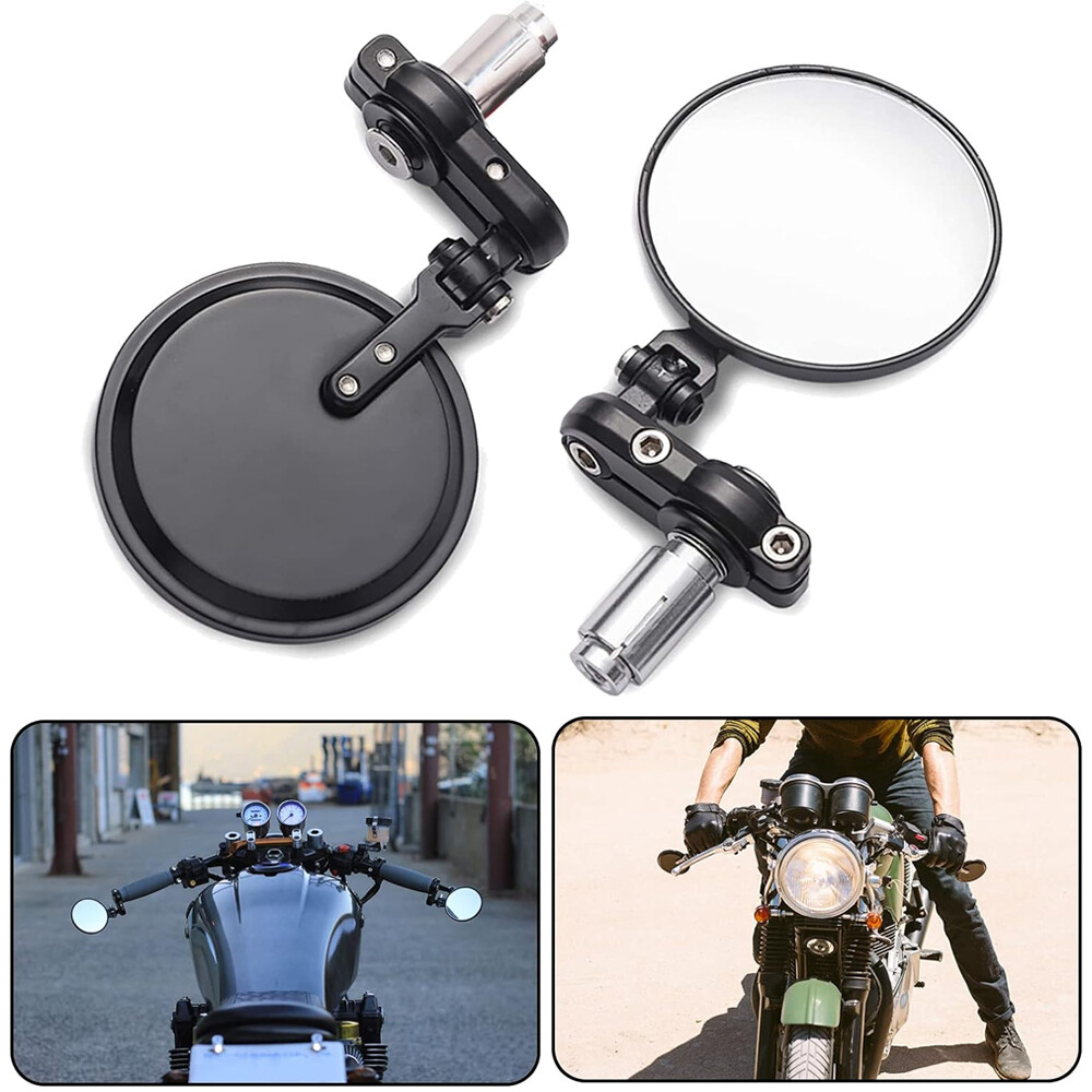 Honda GROM Bar End Mirror Black Bar End Mirror For Honda GROM MSX125 - 7/8" Handlebar, Round 3-1/4", Aluminum Honda Grom Bar End Mirrors - Foto 9