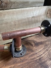 22mm Chunky Copper Pipe Industrial Shelf Bracket Brackets X2 Hook 10cm x 6cm