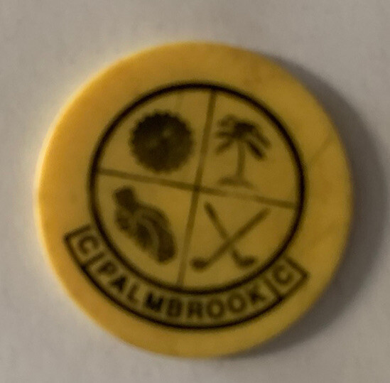 Vintage Palmbrook Country Club Golf Ball Fairway Marker Yellow Sun City Arizona