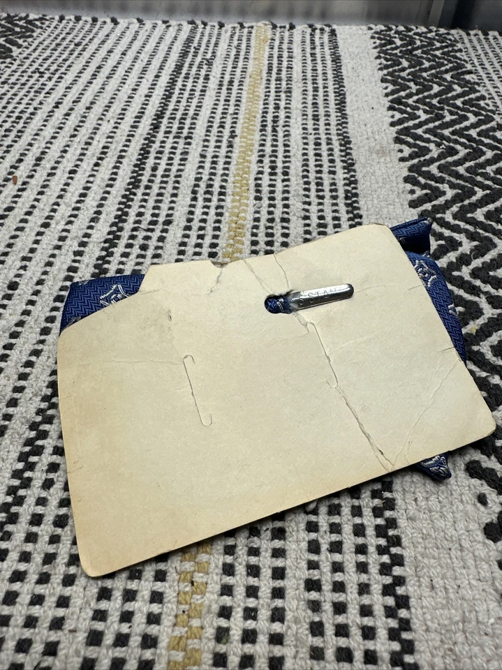 Pajarita Gatsby suave retro geométrica azul original vintage años 60 nueva con etiquetas Foto 3 de 4