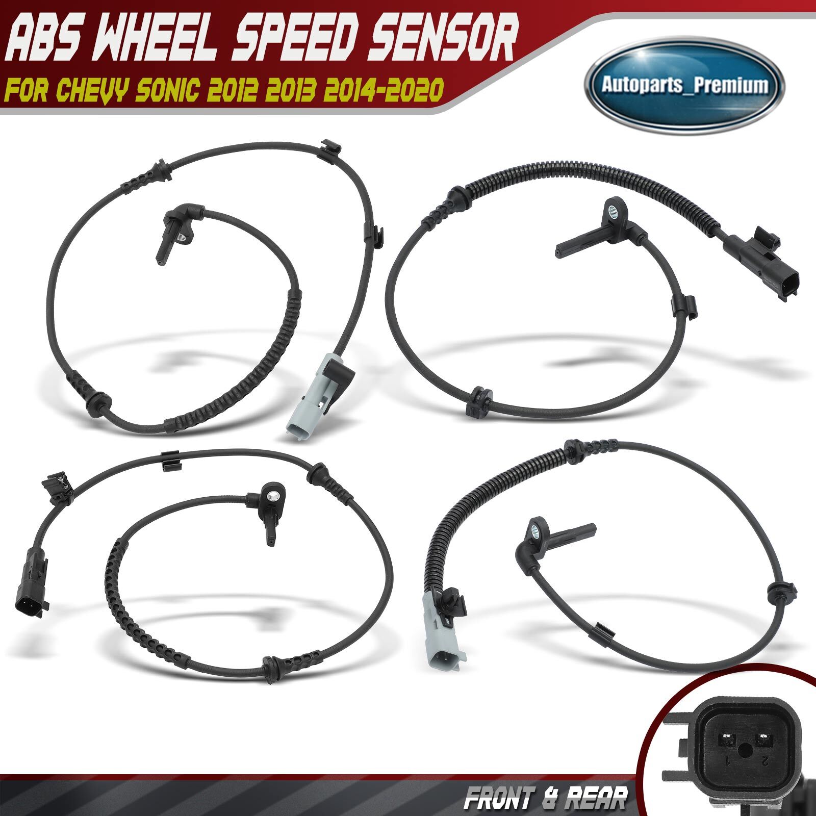 4Pcs Front and Rear Side ABS Wheel Speed Sensor for Chevy Sonic 2012 2013-2020
