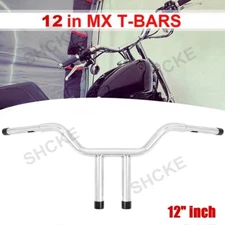 12'' inch MX- T Bars Rise Handlebar Fits For Harley Sportster Softail Dyna Glide