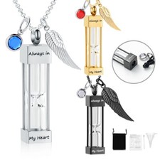 Glass Hourglass Cremation Jewelry for Ashes Container Vial Urn Necklace Pendant