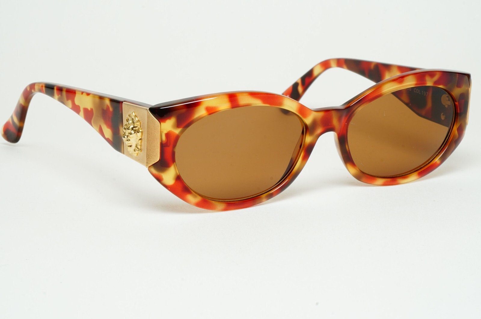 Versus Sunglasses 1996 by Gianni Versace Vintage Gold Lion Brown MOD E06 COL 197 image 9