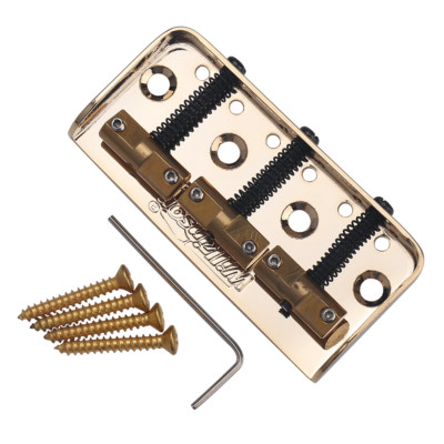 Wilkinson WTBS Short Tele Guitar Bridge 3 Brass Saddles Bridge Tailpiece Gold