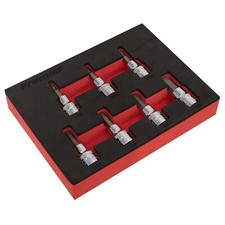 Sealey Hex Socket Bit Set 7 Pieces 3/8"Sq Drive - Imperial - AK6246