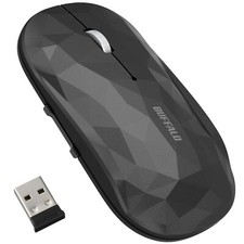 BUFFALO BSMBW535GBK Thin 5 Button Wireless Blue LED Mouse Geometry BlackNEW