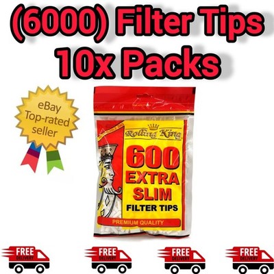 6000x Rolling King Filter Tips Extra Slim 5,5mm Rauchen Zigarette vernünftige Tasche