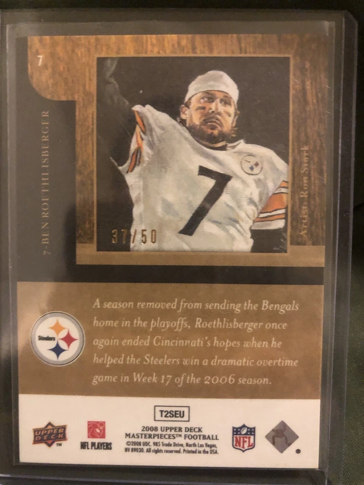 2008 UD Masterpieces  Ben Roethlisberger Green Metallic framed/50 - Image 3 of 4