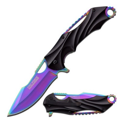 8.75'' Tac-Force Spring Assisted Knife w/Aluminum Handle and Black Pocket Clip